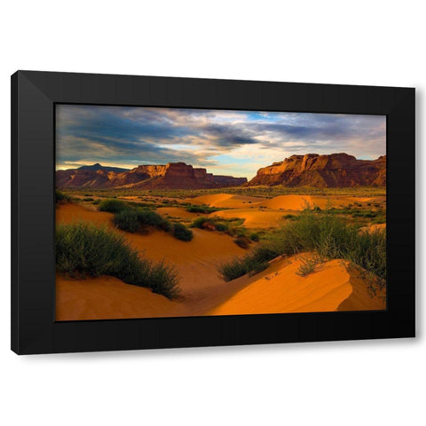 Lukachukai desert sand dunes in northern Arizona Black Modern Wood Framed Art Print by SMO