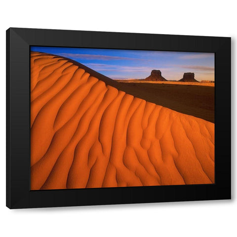 Lukashenka desert sand dunes in northern Arizona Black Modern Wood Framed Art Print by SMO