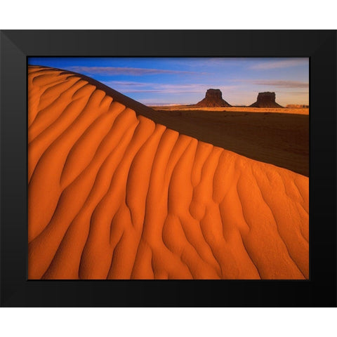 Lukashenka desert sand dunes in northern Arizona Black Modern Wood Framed Art Print by SMO