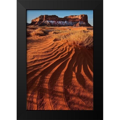 Lukashenka desert sand dunes in northern Arizona Black Modern Wood Framed Art Print by SMO