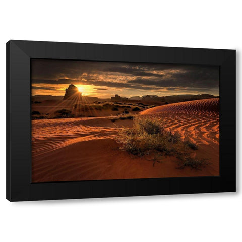 Lukashenka desert sand dunes in northern Arizona Black Modern Wood Framed Art Print by SMO