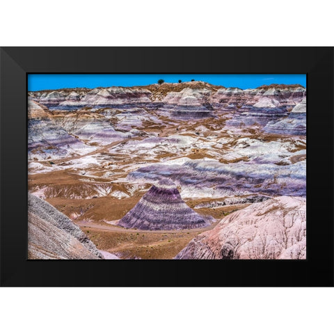 Hikers trail-Blue Mesa-Painted Desert-Petrified Forest National Park-Arizona Black Modern Wood Framed Art Print by Perry, William