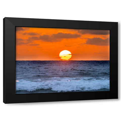 Sunset Waves Sun Horizon La Jolla Shores Beach San Diego California Black Modern Wood Framed Art Print with Double Matting by Perry, William