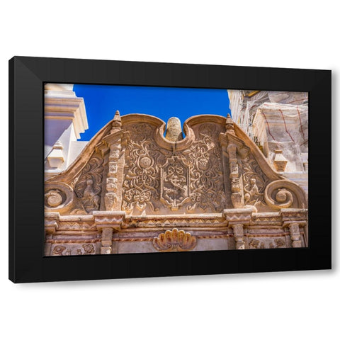 Front- San Xavier del Bac Mission- Tucson- Arizona Black Modern Wood Framed Art Print by Perry, William