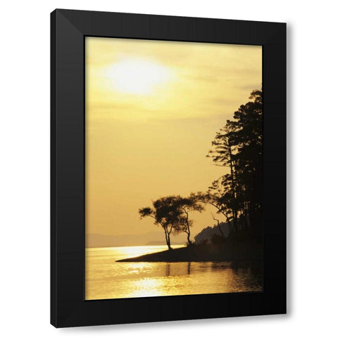 Arkansas Sunset on Lake Ouachita, Ouachita NF Black Modern Wood Framed Art Print with Double Matting by Flaherty, Dennis