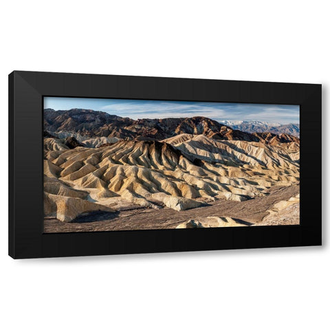 USA-California-Death Valley National Park Dry wash in winter at Zabriskie Point Black Modern Wood Framed Art Print by Collins, Ann