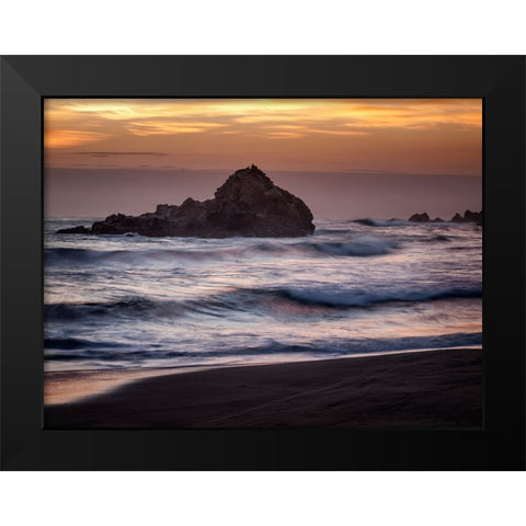 USA-California-Big Sur Dusk at Pfeiffer Beach Black Modern Wood Framed Art Print by Collins, Ann