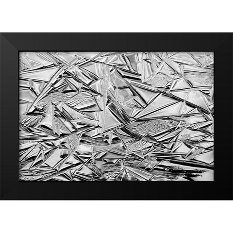 USA-California-Yosemite National Park Winter ice patterns on the Merced River Black Modern Wood Framed Art Print by Collins, Ann