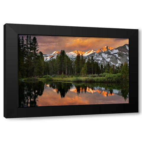 Alpine tarn-Tuolumne Meadows sunrise-Yosemite National Park-California Black Modern Wood Framed Art Print with Double Matting by Jones, Adam