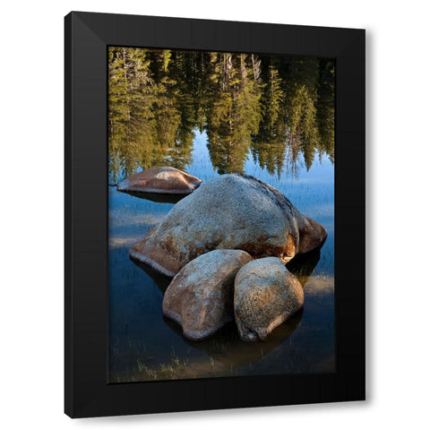 Rocks in Tuolumne River-Tuolumne Meadows-Yosemite National Park-California Black Modern Wood Framed Art Print with Double Matting by Jones, Adam