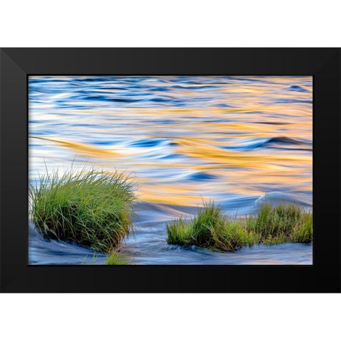 Sunset reflection on Merced River-Yosemite National Park-California Black Modern Wood Framed Art Print by Jones, Adam