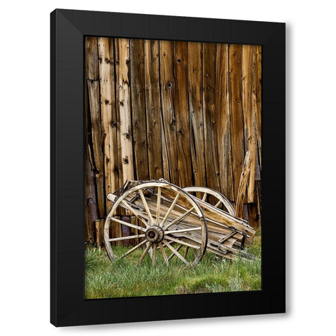 Abandoned wooden wagon-Bodie State Historic Park-California Black Modern Wood Framed Art Print by Jones, Adam