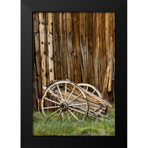 Abandoned wooden wagon-Bodie State Historic Park-California Black Modern Wood Framed Art Print by Jones, Adam