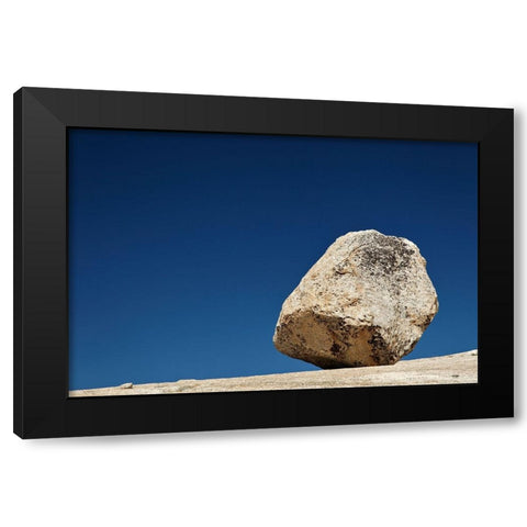 Large granite boulder on ridge-Olmsted Point-Yosemite National Park-California Black Modern Wood Framed Art Print by Jones, Adam