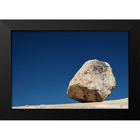 Large granite boulder on ridge-Olmsted Point-Yosemite National Park-California Black Modern Wood Framed Art Print by Jones, Adam