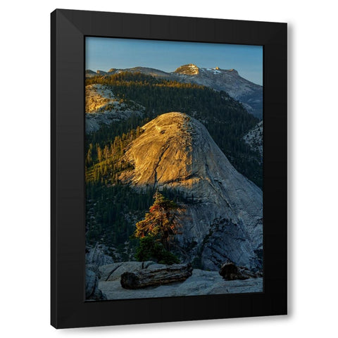 View of North Dome from Glacier Point at sunset-Yosemite National Park-California Black Modern Wood Framed Art Print by Jones, Adam