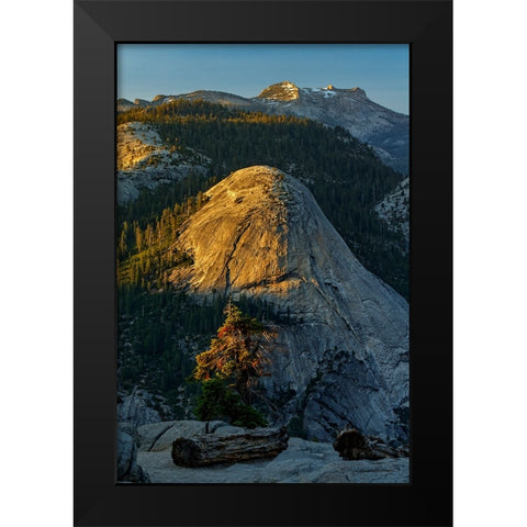View of North Dome from Glacier Point at sunset-Yosemite National Park-California Black Modern Wood Framed Art Print by Jones, Adam