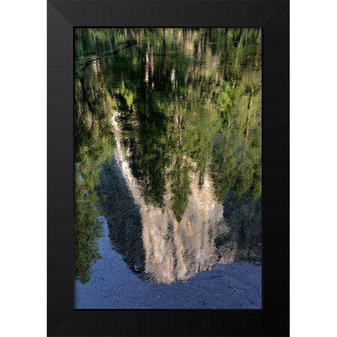 El Capitan reflected on Merced River-Yosemite National Park-California Black Modern Wood Framed Art Print by Jones, Adam