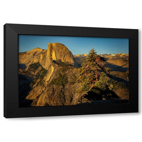 View of Half Dome from Glacier Point at sunset-Yosemite National Park-California Black Modern Wood Framed Art Print with Double Matting by Jones, Adam