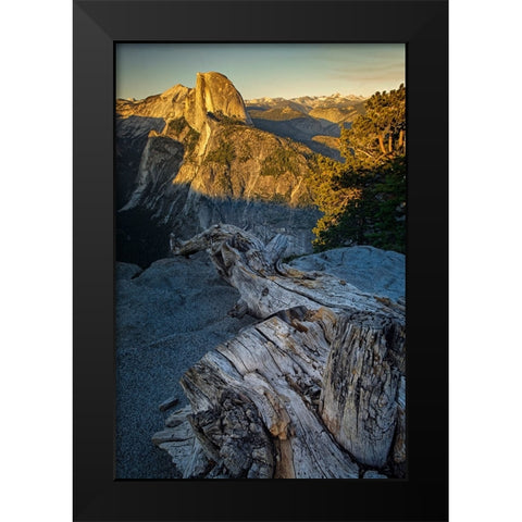 View of Half Dome from Glacier Point at sunset-Yosemite National Park-California Black Modern Wood Framed Art Print by Jones, Adam