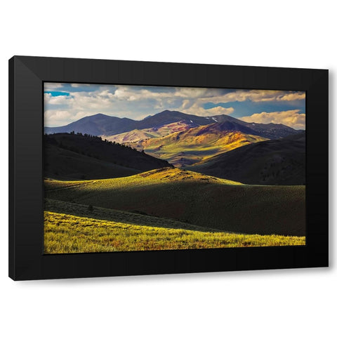 View of meadow in the White Mountains at sunset-Inyo National Forest-California Black Modern Wood Framed Art Print by Jones, Adam