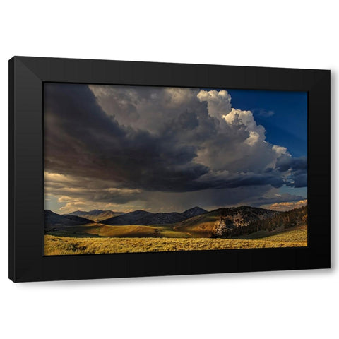 Storm clouds rolling in at sunset-White Mountains-Inyo National Forest-California Black Modern Wood Framed Art Print with Double Matting by Jones, Adam