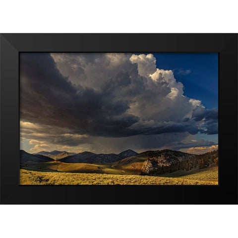Storm clouds rolling in at sunset-White Mountains-Inyo National Forest-California Black Modern Wood Framed Art Print by Jones, Adam