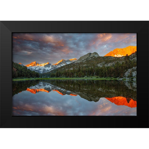 Alpine tarn-Tuolumne Meadows sunrise-Yosemite National Park-California Black Modern Wood Framed Art Print by Jones, Adam
