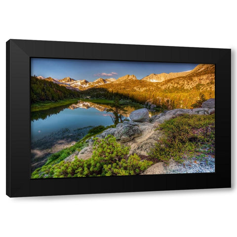 Alpine tarn-Tuolumne Meadows sunrise-Yosemite National Park-California Black Modern Wood Framed Art Print with Double Matting by Jones, Adam