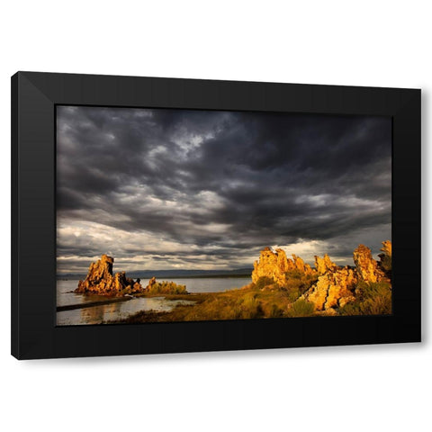 Sunset light on tufa formation-Mono Lake-Tufa State Natural Reserve-California Black Modern Wood Framed Art Print by Jones, Adam