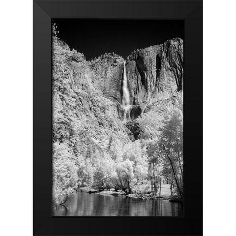 Infrared of Yosemite Falls-Yosemite National Park-California Black Modern Wood Framed Art Print by Jones, Adam