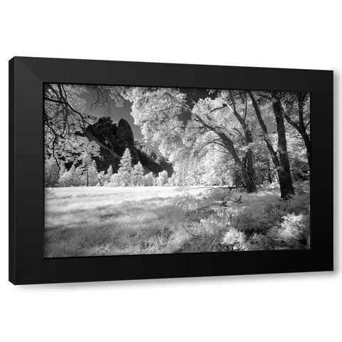 Yosemite Valley in infrared black and white-Yosemite National Park-California Black Modern Wood Framed Art Print with Double Matting by Jones, Adam