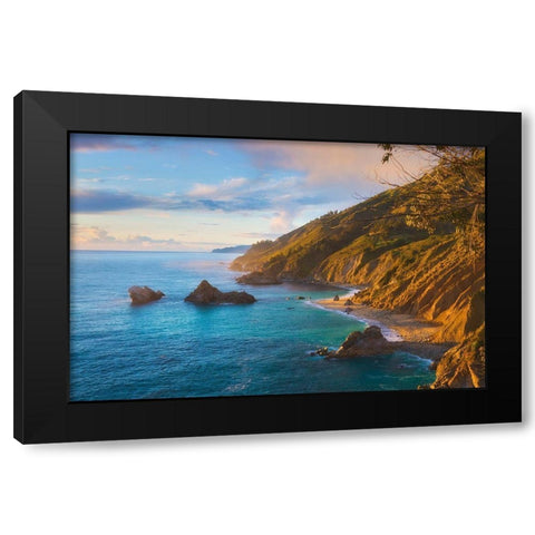 Coastal Cliffs at Sunset-Julia Pfeiffer Burns State Park-Big Sur-California-USA Black Modern Wood Framed Art Print with Double Matting by Miller, Anna