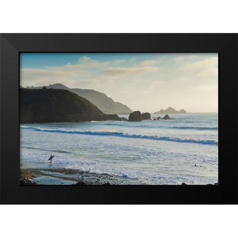 Rockaway Beach-Pacifica-California-USA Black Modern Wood Framed Art Print by Miller, Anna