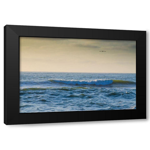 Large Waves on Rockaway Beach-Pacifica-California-USA Black Modern Wood Framed Art Print by Miller, Anna