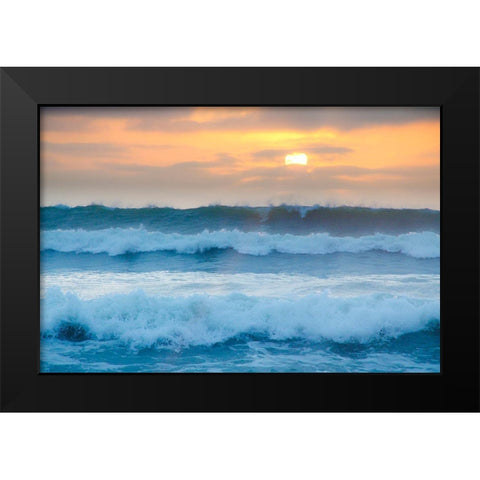Rockaway Beach Sunset-Pacifica-California-USA Black Modern Wood Framed Art Print by Miller, Anna