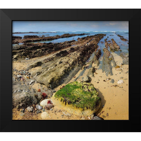 Geological Rock Formations-Fitzgerald Marine Reserve-California-USA Black Modern Wood Framed Art Print by Miller, Anna
