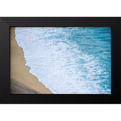 Waves on Beach-Julia Pfeiffer Burns State Park-Big Sur-California-USA Black Modern Wood Framed Art Print by Miller, Anna