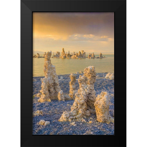 Tufas on Mono Lake-Eastern Sierras-California-USA Black Modern Wood Framed Art Print by Miller, Anna