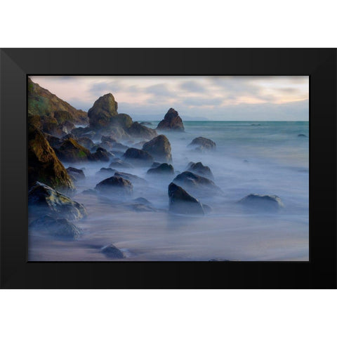 Muir Beach Dusk-Marin County-California-USA Black Modern Wood Framed Art Print by Miller, Anna
