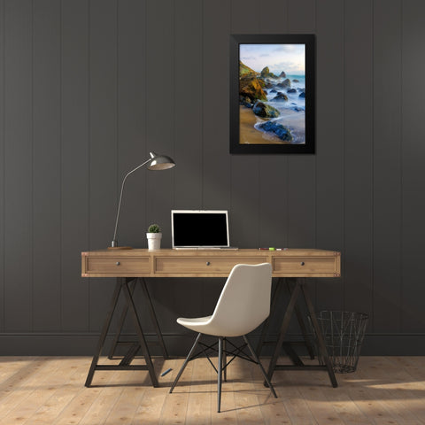 Muir Beach Dusk-Marin County-California-USA Black Modern Wood Framed Art Print by Miller, Anna