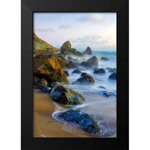 Muir Beach Dusk-Marin County-California-USA Black Modern Wood Framed Art Print by Miller, Anna
