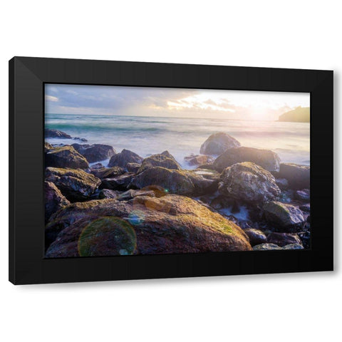 Sunset on Muir Beach-Marin County-California-USA Black Modern Wood Framed Art Print by Miller, Anna