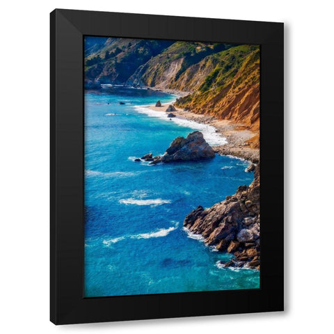 Big Sur Coastal Cliffs-California-USA Black Modern Wood Framed Art Print by Miller, Anna