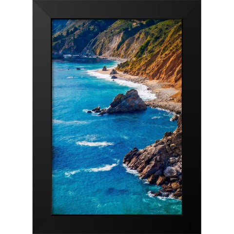 Big Sur Coastal Cliffs-California-USA Black Modern Wood Framed Art Print by Miller, Anna