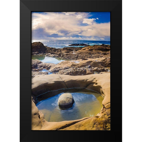 Tidepool-Point Lobos State Natural Reserve-California-USA Black Modern Wood Framed Art Print by Miller, Anna