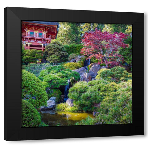 Pagoda-Japanese Tea Garden-Golden Gate Park-San Francisco-California-USA Black Modern Wood Framed Art Print by Miller, Anna