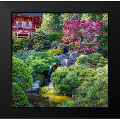Pagoda-Japanese Tea Garden-Golden Gate Park-San Francisco-California-USA Black Modern Wood Framed Art Print by Miller, Anna