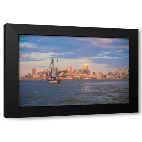 San Francisco Skyline-California-USA Black Modern Wood Framed Art Print with Double Matting by Miller, Anna