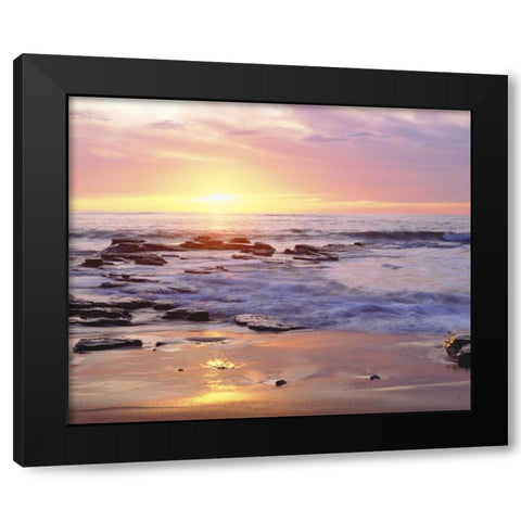 CA, San Diego Sunset Cliffs beach at sunset Black Modern Wood Framed Art Print with Double Matting by Talbot Frank, Christopher